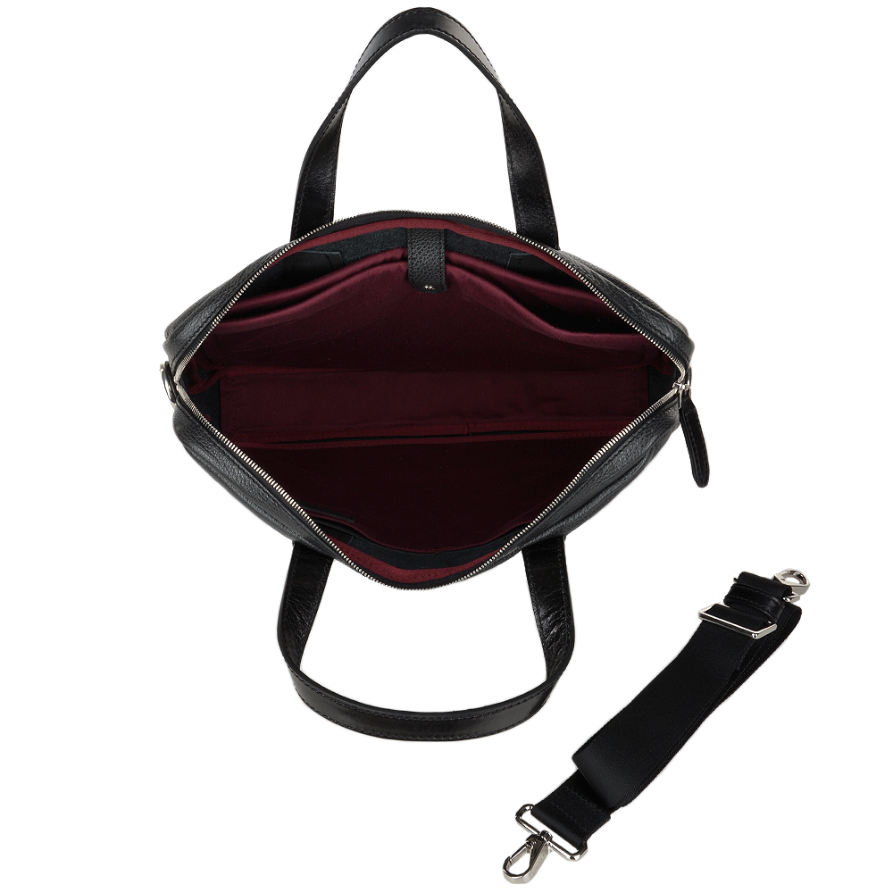 The Bridge Full Grain Italian Leather Laptop Bag  Black/ palladium - 064071 2F 20 NH