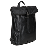 The Bridge Medium Roll Top Italian Travel Backpack Black - 061556 3Q 86 NH
