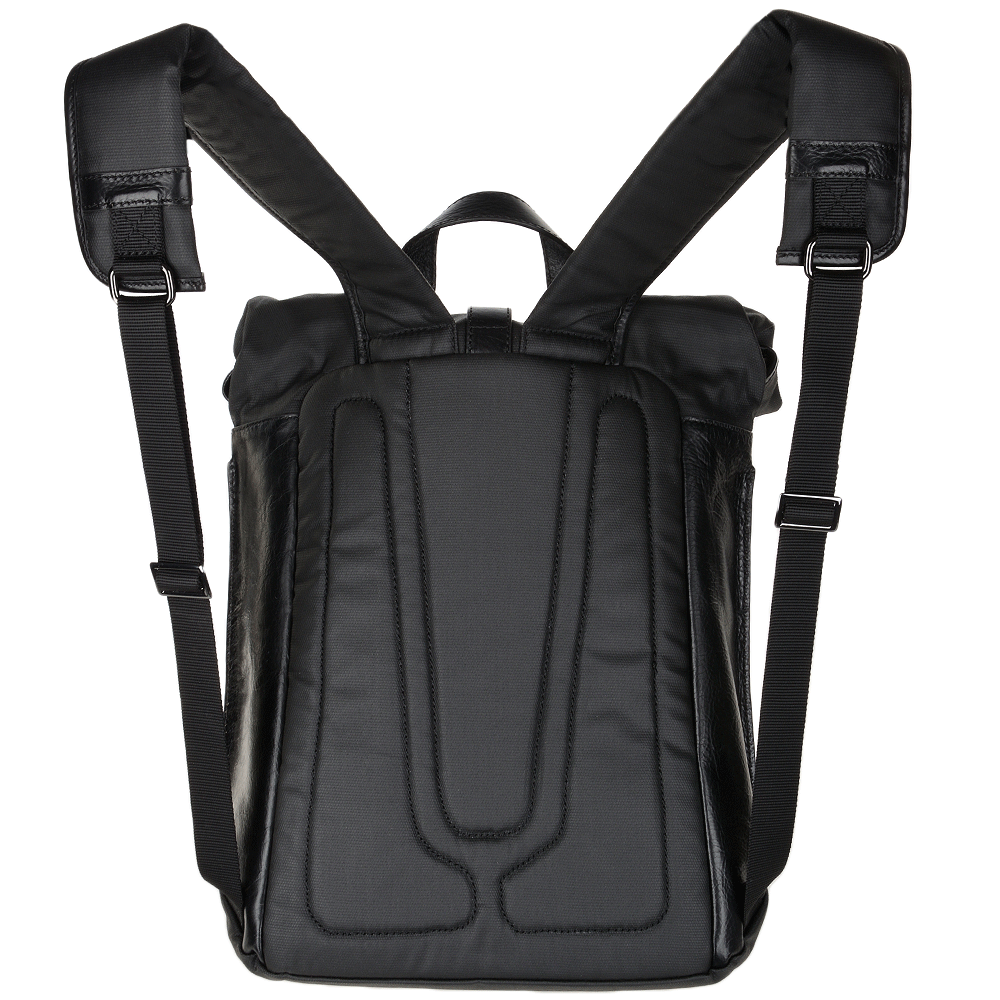 The Bridge Medium Roll Top Italian Travel Backpack Black - 061556 3Q 86 NH