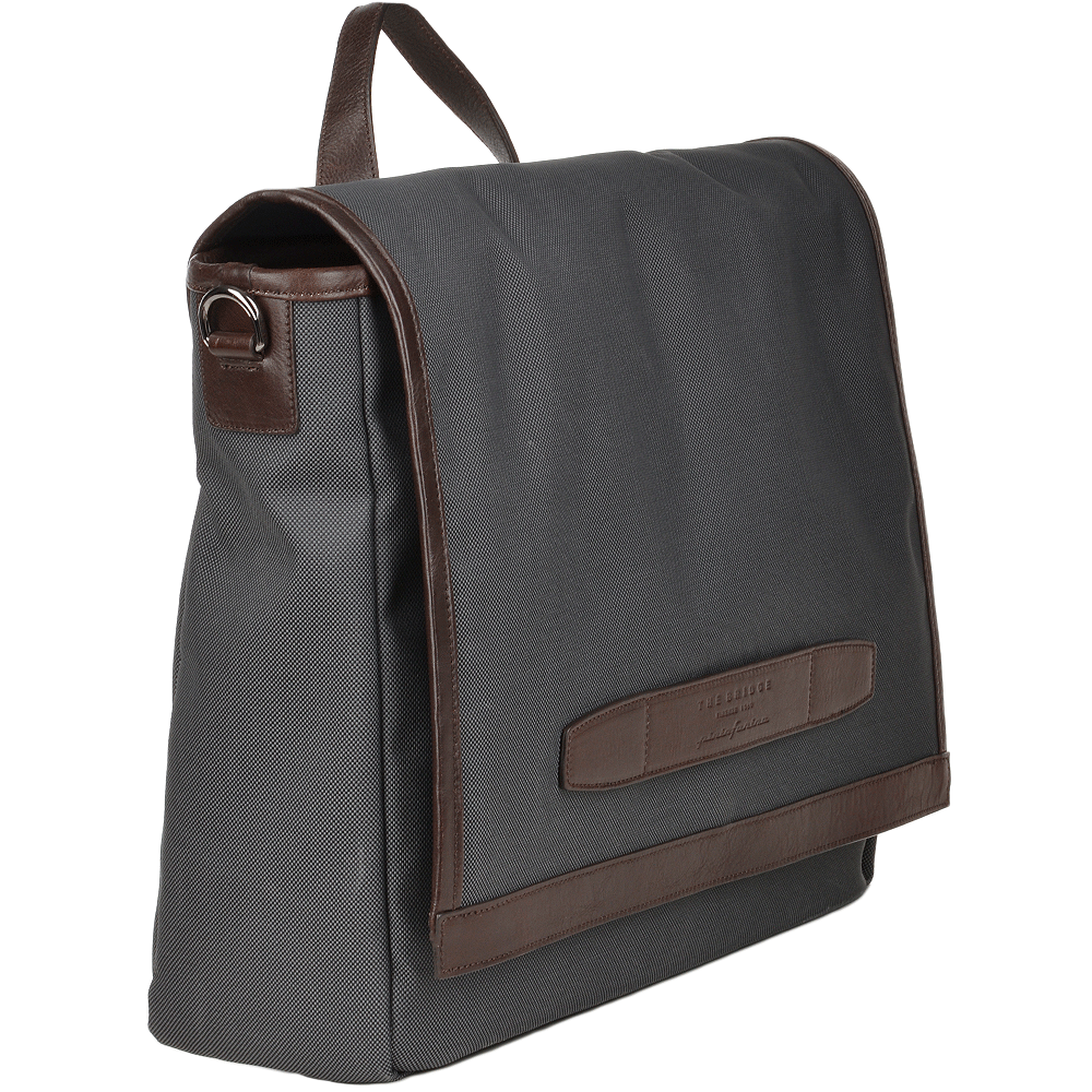 The Bridge Italian Large Messenger Bag Gray/brn - 052035 3D 3L NH