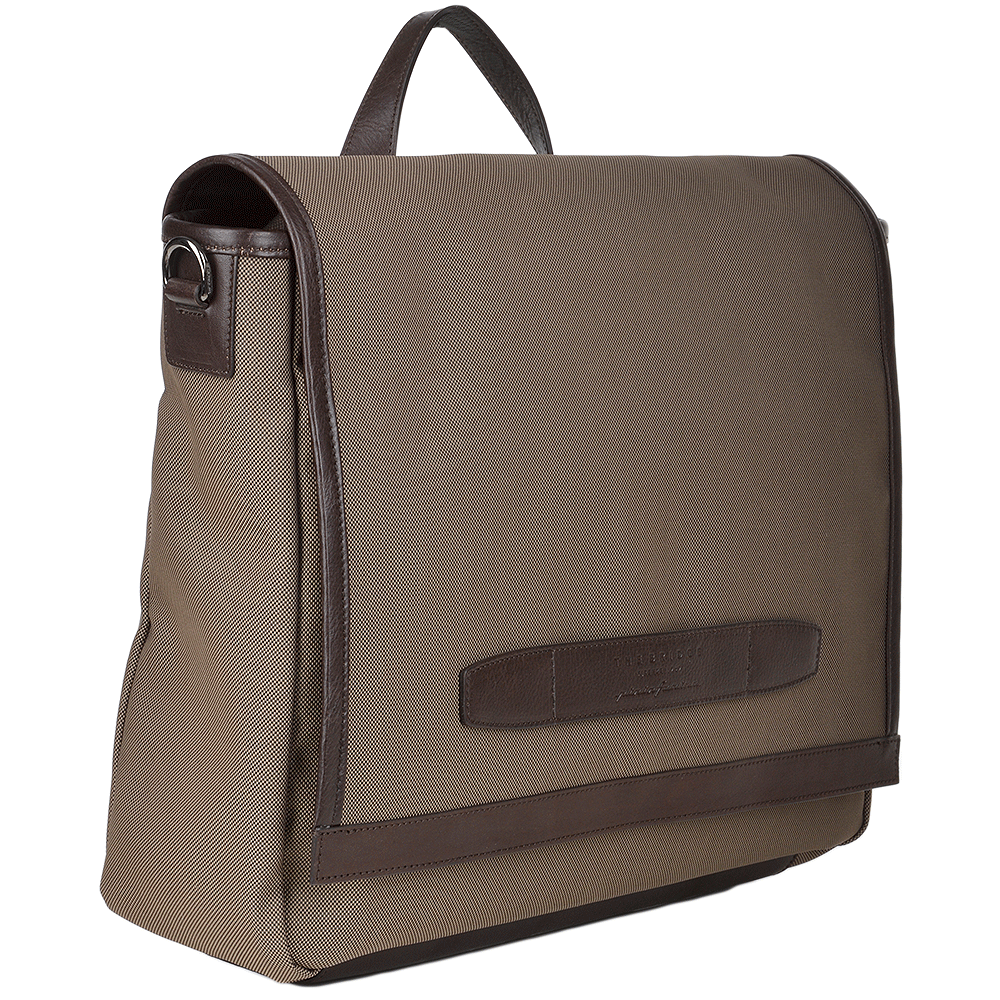 The Bridge Italian Large Messenger Bag Beige/drk Brn/gunmetal - 052035 3D 3L NH