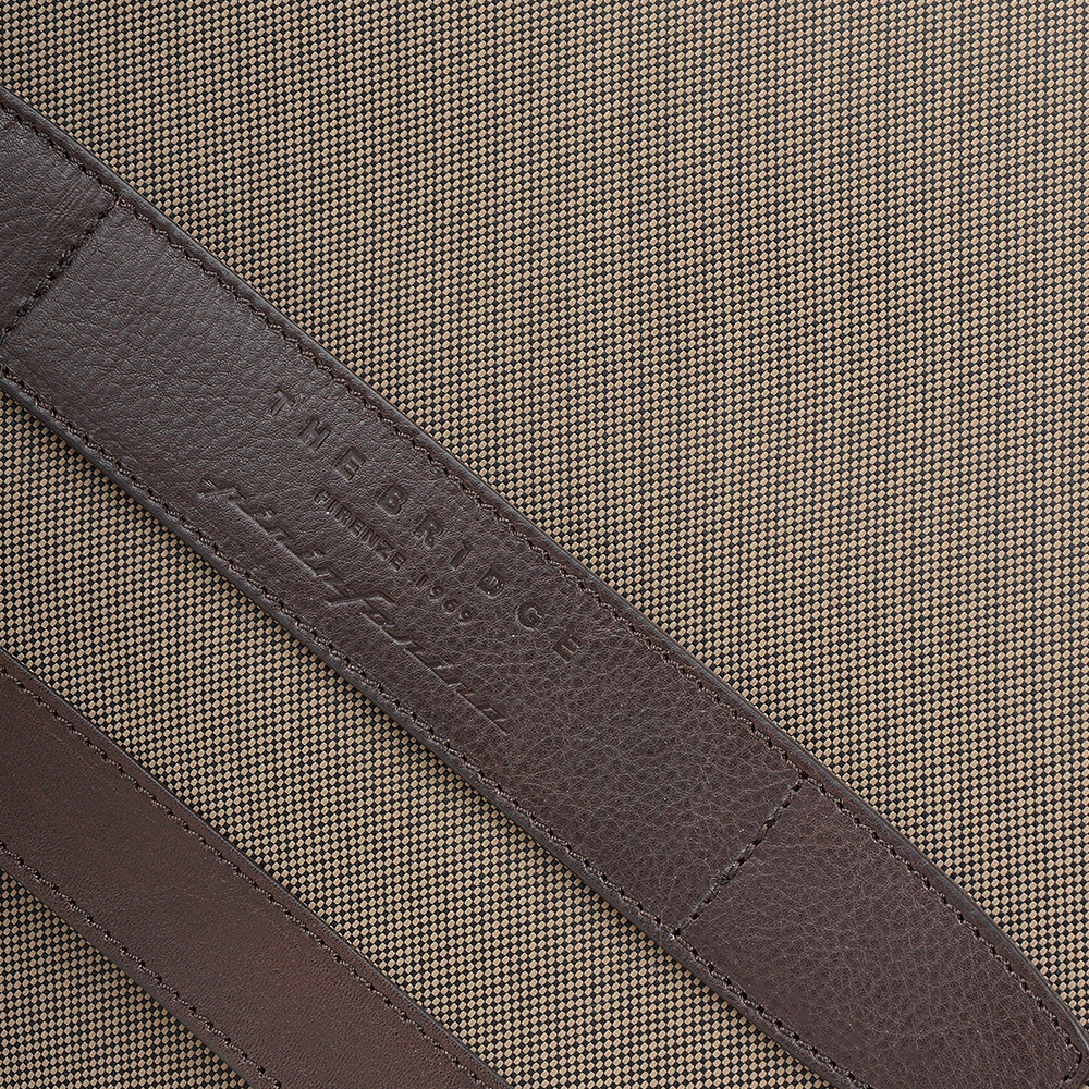 The Bridge Italian Large Messenger Bag Beige/drk Brn/gunmetal - 052035 3D 3L NH