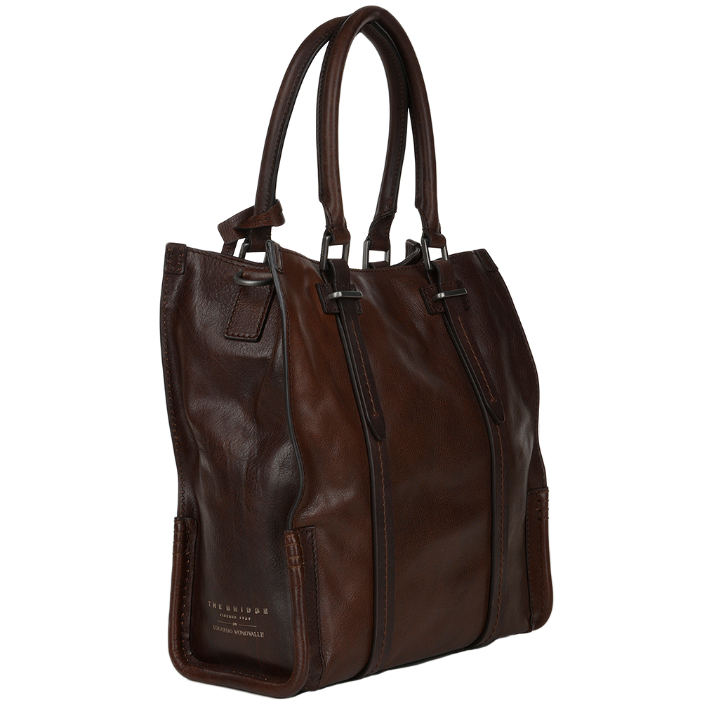 The Bridge Italian Bag Unisex Shopper Work Bag Dark Brn/ruthenium  - 065004 1P 1B NH
