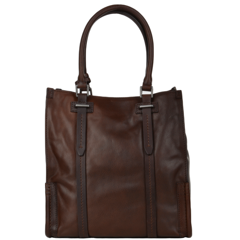 The Bridge Italian Bag Unisex Shopper Work Bag Dark Brn/ruthenium  - 065004 1P 1B NH