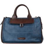 The Bridge Full Grain Italian Leather Travel Bag blue/brn - 070705 2F 2Z NH