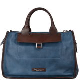 The Bridge Full Grain Italian Leather Travel Bag blue/brn - 070705 2F 2Z NH