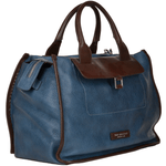 The Bridge Full Grain Italian Leather Travel Bag blue/brn - 070705 2F 2Z NH