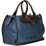 The Bridge Full Grain Italian Leather Travel Bag blue/brn - 070705 2F 2Z NH
