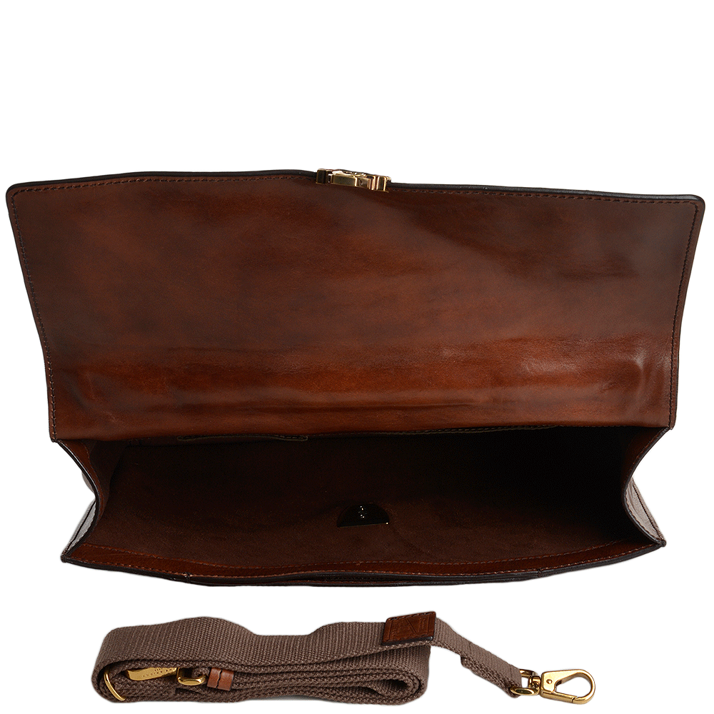 The Bridge Medium Italian Travel Briefcase  Brown - 64665 01 14 NH