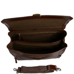 The Bridge Medium Italian Travel Briefcase With Lock Brown - 64225 01 14 NH