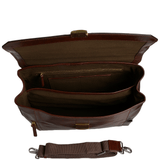 The Bridge Medium Italian Travel Briefcase With Lock Brown - 64225 01 14 NH