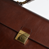 The Bridge Medium Italian Travel Briefcase With Lock Brown - 64225 01 14 NH