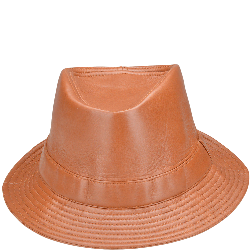 All Leather Gentleman's Hat Tan: GENTLEMEN HAT