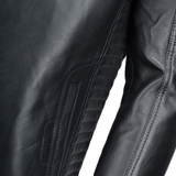 Vegetable Tanned Leather Ribbed  Biker Jacket Black/ nap: E16110