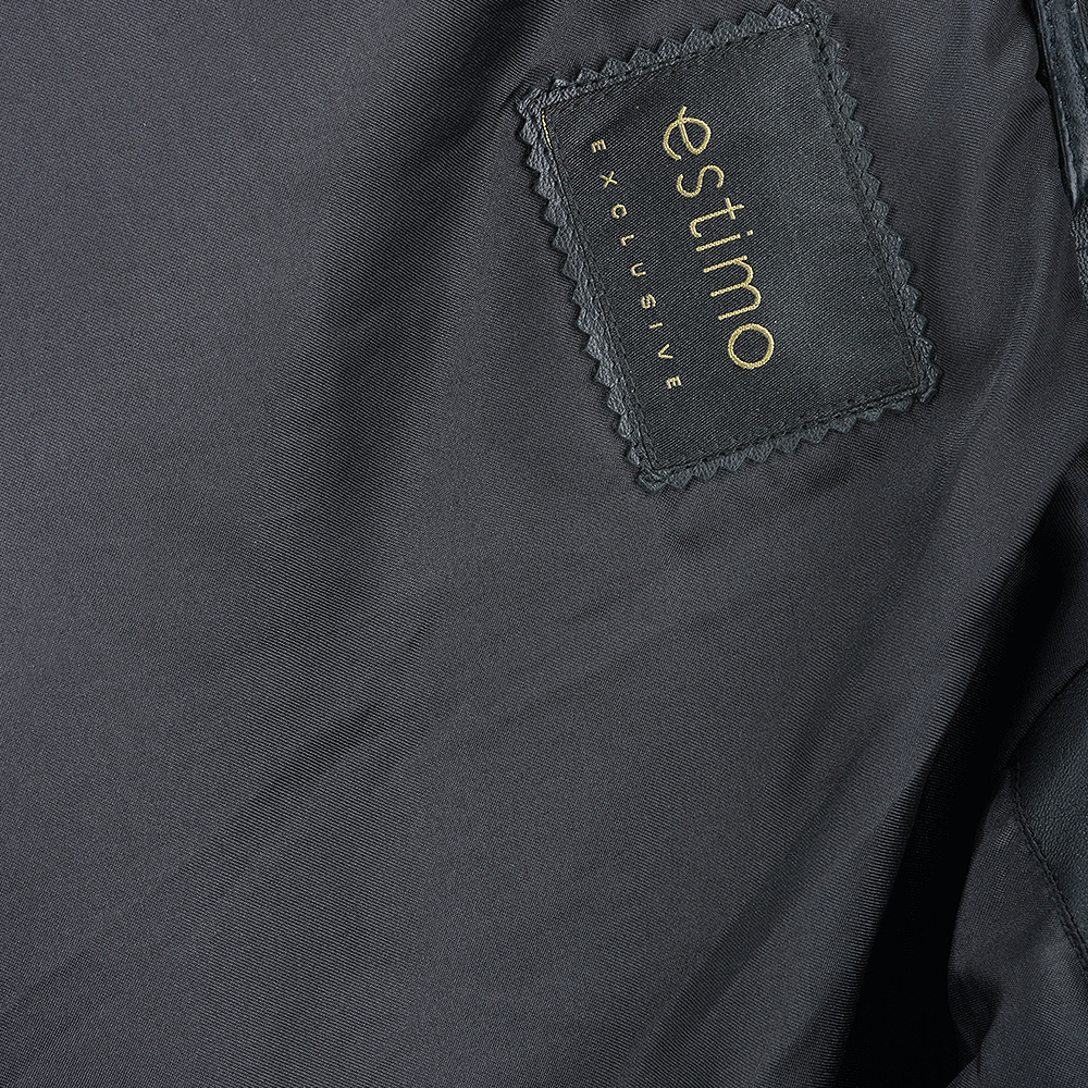 Vegetable Tanned Leather Ribbed  Biker Jacket Black/ nap: E16110