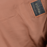 Vegetable Tanned Leather Ribbed  Biker Jacket Tan/ Nap: E16110