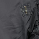 Side Zip Ribbed Leather Biker Jacket Black/ napp: E1730