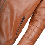 Vegetable Tanned Leather  Biker Jacket Tan: EM 100