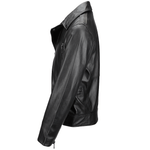 Vegetable Tanned Leather  Biker Jacket Black: EM 102