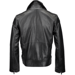 Vegetable Tanned Leather  Biker Jacket Black: EM 102