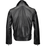 Vegetable Tanned Leather  Biker Jacket Black: EM 102