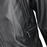 Vegetable Tanned Leather  Biker Jacket Black: EM 102