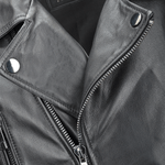 Vegetable Tanned Leather  Biker Jacket Black: EM 102