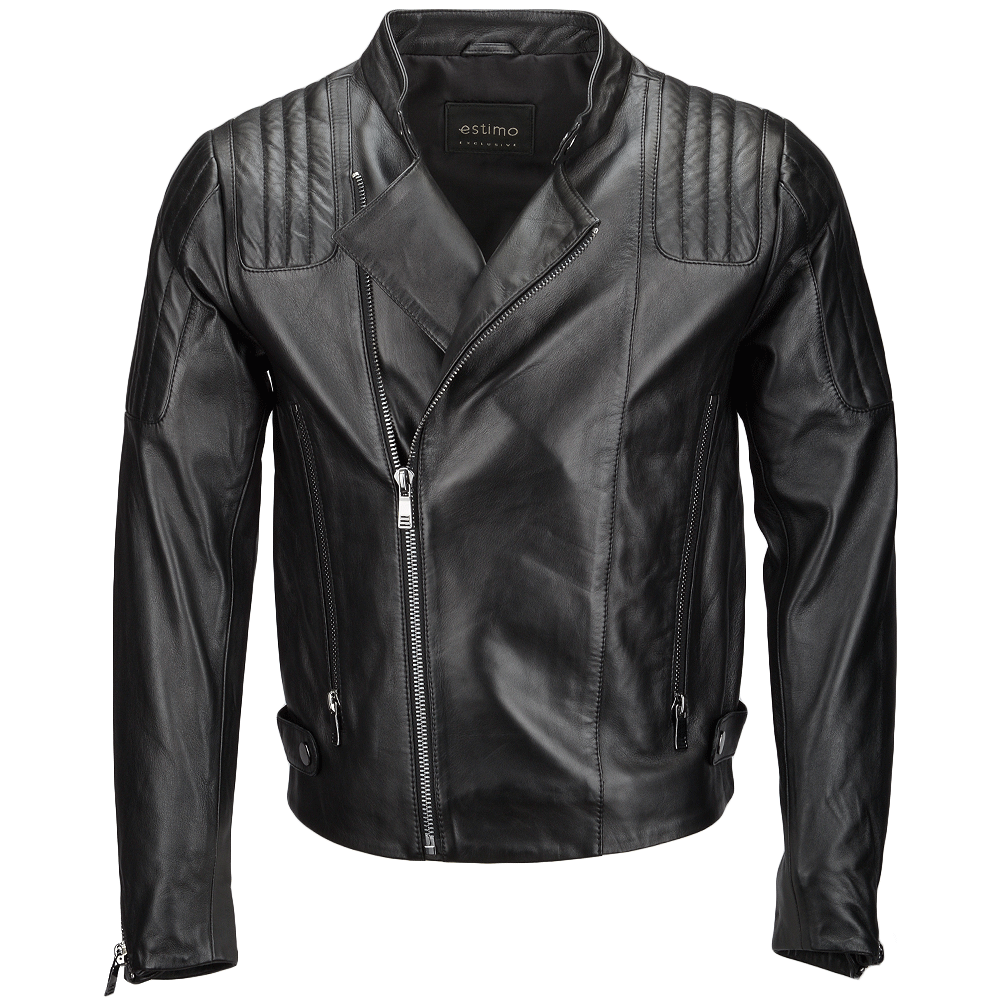 Vegetable Tanned Ribbed Leather Jacket Black: 1716