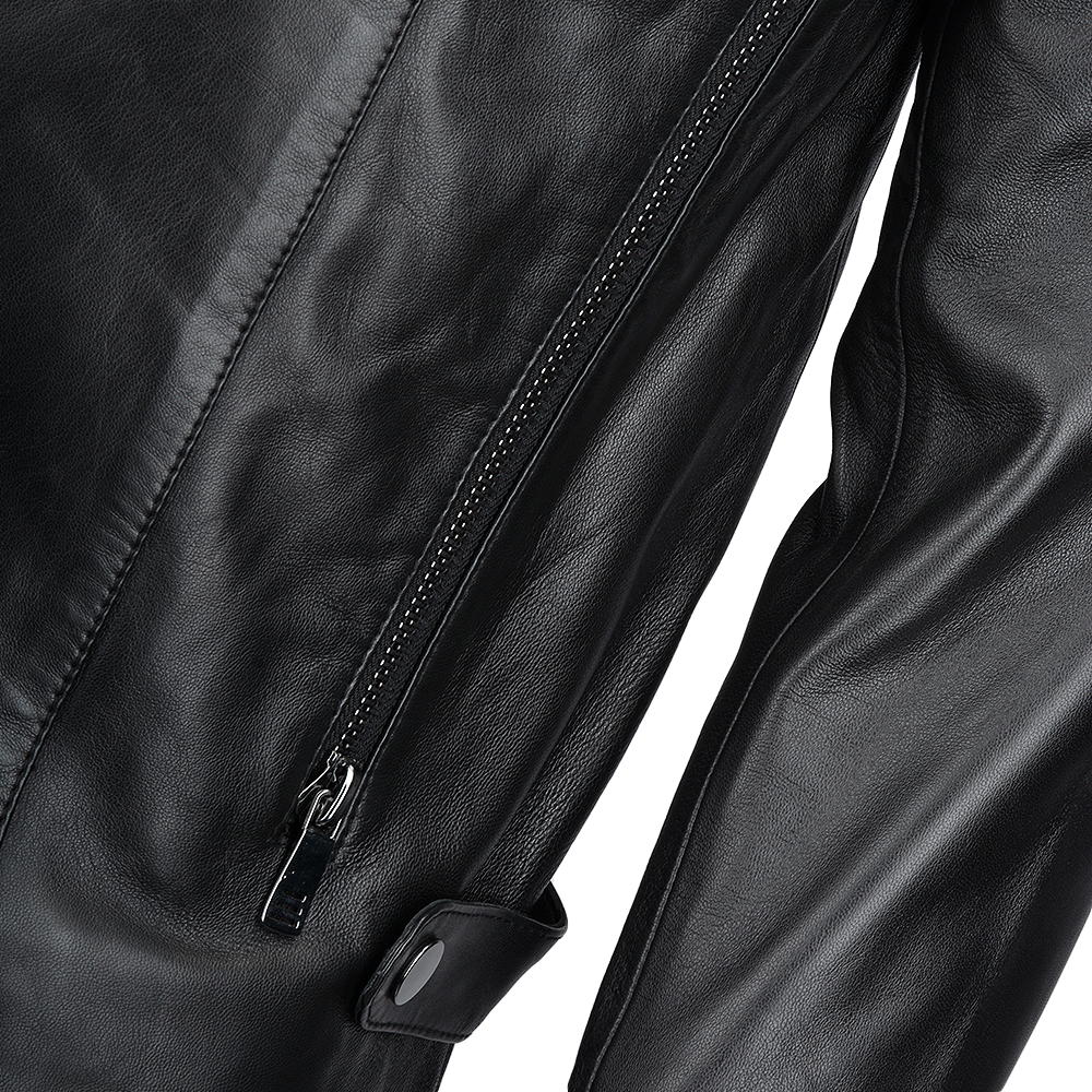 Vegetable Tanned Ribbed Leather Jacket Black: 1716