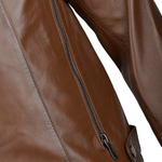 Vegetable Tanned Ribbed Leather Jacket Camel: 1716