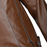 Vegetable Tanned Ribbed Leather Jacket Camel: 1716