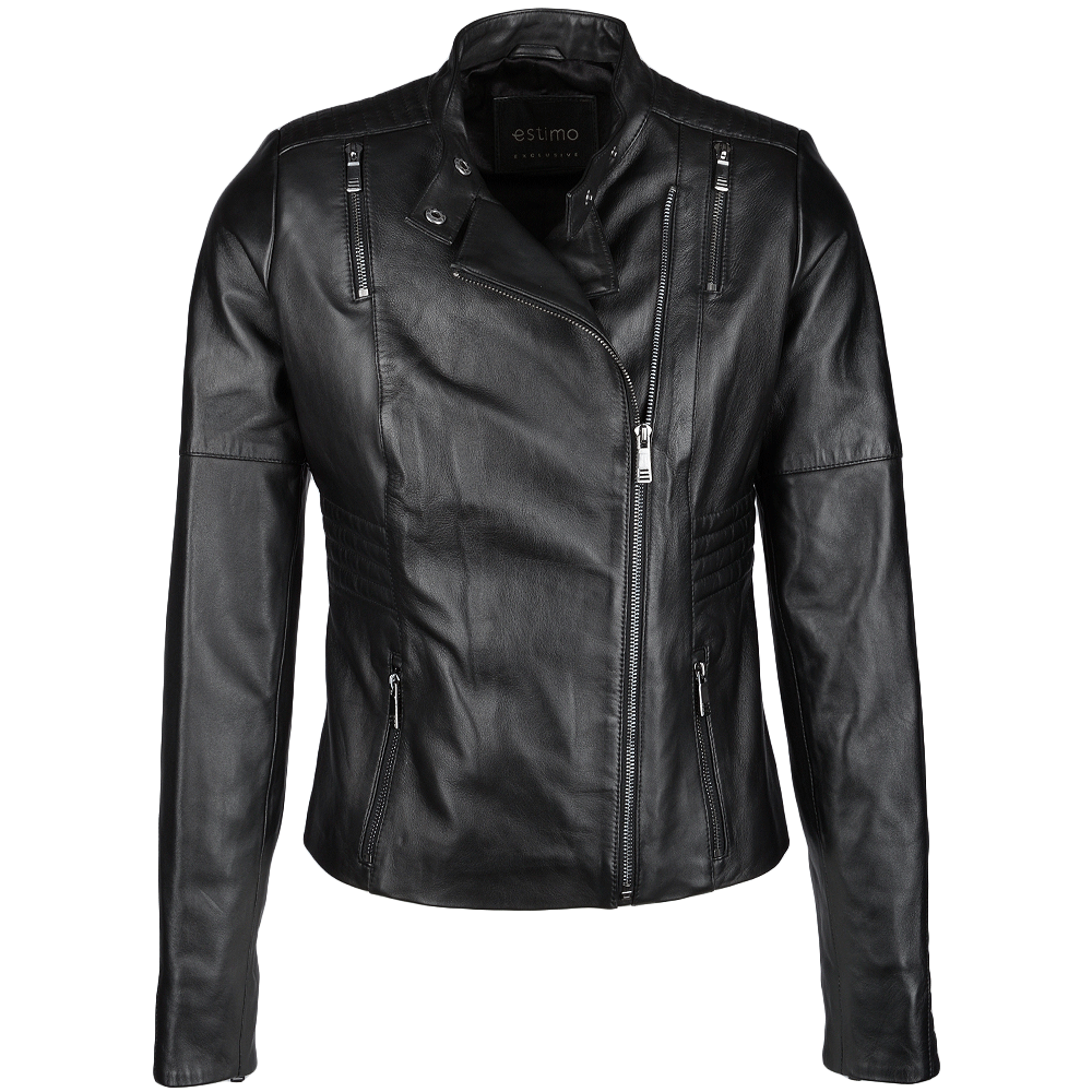 Vegetable Tanned Leather Biker Jacket Black: Z-2003