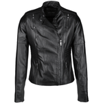 Vegetable Tanned Leather Biker Jacket Black: Z-2003