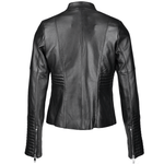 Vegetable Tanned Leather Biker Jacket Black: Z-2003