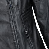 Vegetable Tanned Leather Biker Jacket Black: Z-2003