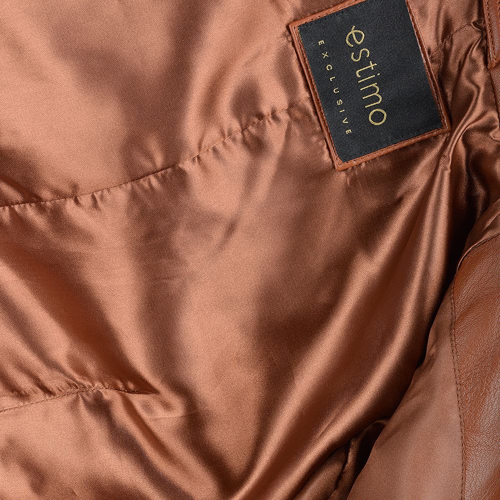 Vegetable Tanned Leather Biker Jacket Tan: Z-2003