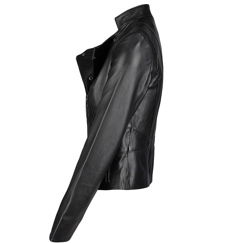 Vegetable Tanned Leather Biker Jacket Black: Z-2018