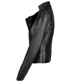Vegetable Tanned Leather Biker Jacket Black: Z-2018