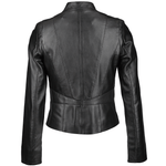 Vegetable Tanned Leather Biker Jacket Black: Z-2018