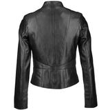 Vegetable Tanned Leather Biker Jacket Black: Z-2018