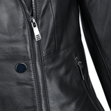Vegetable Tanned Leather Biker Jacket Black: Z-2018