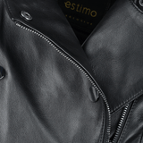 Vegetable Tanned Leather Biker Jacket Black: Z-2018