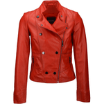 Vegetable Tanned Leather Biker Jacket Red: Z-2018