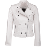 Vegetable Tanned Leather Biker Jacket White: Z-2018