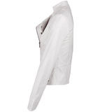 Vegetable Tanned Leather Biker Jacket White: Z-2018