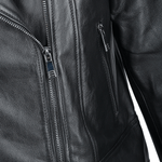 Ladies Short  Vegetable Tanned Leather Biker Jacket Black: EL-102