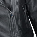 Ladies Short  Vegetable Tanned Leather Biker Jacket Black: EL-102