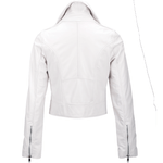 Short  Vegetable Tanned Leather Biker Jacket White: EL-102