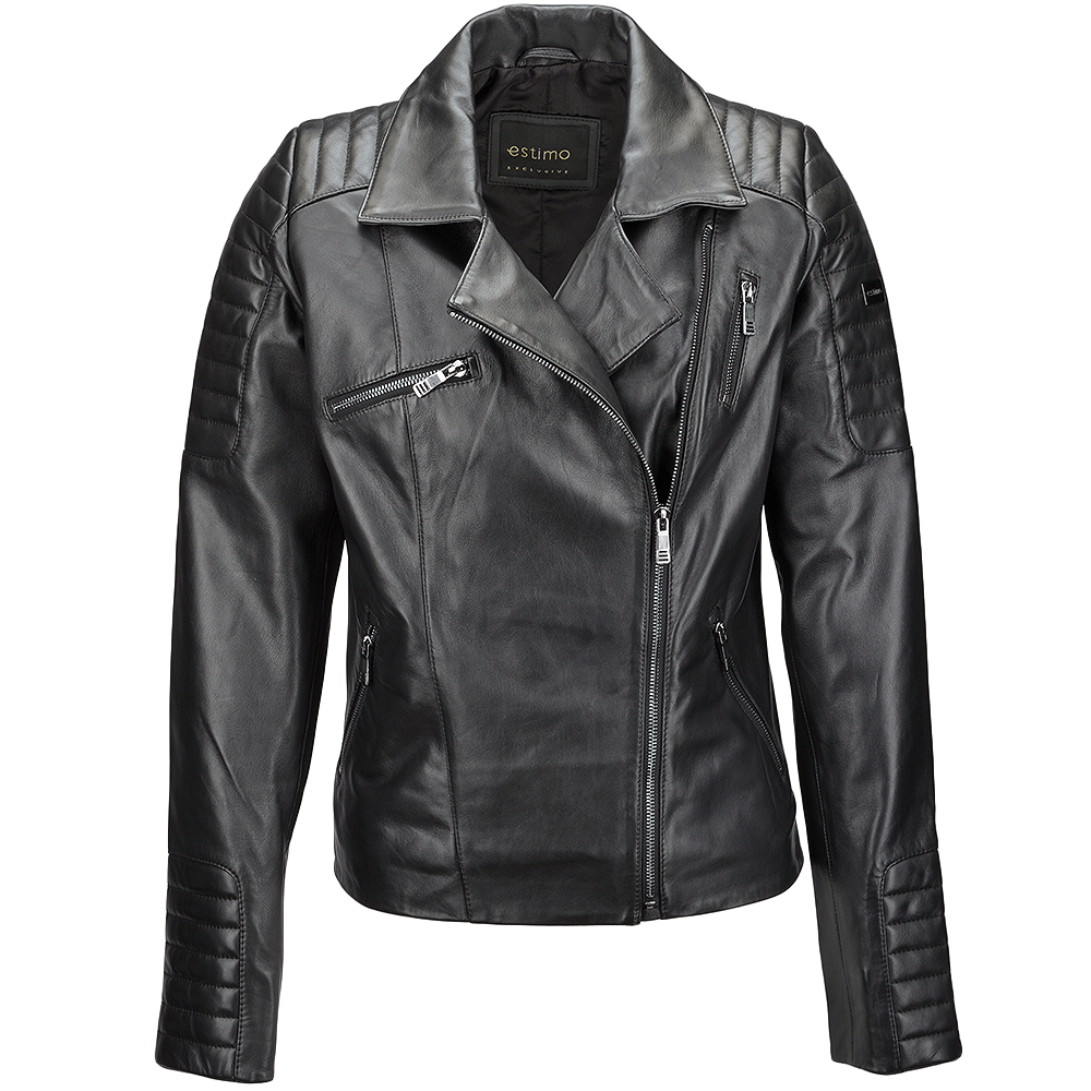 Vegetable Tanned Leather Biker Jacket Black: Z-1004