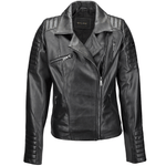 Vegetable Tanned Leather Biker Jacket Black: Z-1004